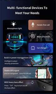 Lecteur MP3 de <span class=keywords><strong>voiture</strong></span> portable sans fil avec chargeur USB rapide 5.4, émetteur FM, appel mains libres, tuner radio combiné - Product Image 4