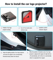 Projecteur LED sans fil personnalisé pour portière de voiture, éclairage d'ambiance avec logo, pour décorations de voiture