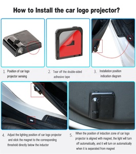 Projecteur LED sans fil personnalisé pour portière <span class=keywords><strong>de</strong></span> <span class=keywords><strong>voiture</strong></span>, éclairage d'ambiance avec logo, pour décorations <span class=keywords><strong>de</strong></span> <span class=keywords><strong>voiture</strong></span> - Product Image 2