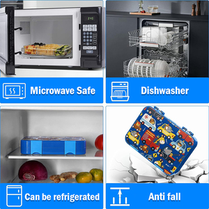 Boîte à lunch pour enfants mignonne et très vendue avec bouteille d'eau, ensemble de contenants de stockage alimentaire en plastique portable pour l'école - Product Image 6