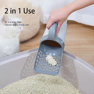 Recogedor de excrementos ecológico a pilas para gatos y perros, pala para arena, bandeja sanitaria de plástico, soporte para bolsas de excrementos, tamiz para arena. - Product Image 2