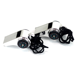 Silbato <span class=keywords><strong>de</strong></span> Emergencia Multifunción <span class=keywords><strong>de</strong></span> Metal Pulido JAXY MH3-2, 3 en 1, Brújula Salvavidas, Termómetro - Product Image 1