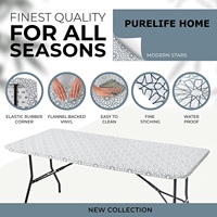Nappe européenne pour Table pliante, arrière en flanelle de vinyle, avec bord élastique, pour noël, fête, étanche
