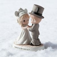 Figurita de tamaño Mini para parejas, precioso momento feliz después de la boda