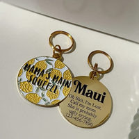 Etiqueta de identificación de nombre personalizado para perros y gatos, etiquetas de identificación de mascotas con código QR de Metal de aleación de Zinc de esmalte suave en blanco