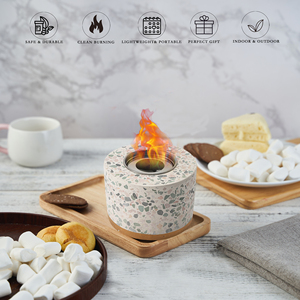 Bol de foyer de table en béton portable extérieur et intérieur avec carburant au bioéthanol <span class=keywords><strong>pour</strong></span> rôtir des bâtons Smores <span class=keywords><strong>pour</strong></span> une utilisation extérieure en intérieur - Product Image 4