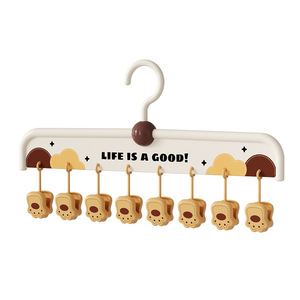 Cute Animal Cartoon Multi <b>Clip</b> Clothes Hanger Pink Pig Paws Cat Paws <b>Hook</b> Type Drying Rack For Socks And Small Clothes - Product Image 5