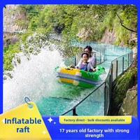 Bateau de rafting gonflable avec passerelle panoramique en verre, radeau en PVC épaissi résistant à l'usure, kayak 4 places, directement du fabricant