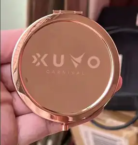 2024 Factory Price Rose Gold Sublimation Blank Round Double Side Metal Compact Pocket Make Up Hand Mirror For Travel