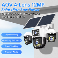 Cámara de Vigilancia CCTV Solar Inalámbrica 4G SIM para Exteriores NyteElf, 4 Lentes, 4 Pantallas, PTZ, Detección de Movimiento, Alarma, 24/7, AOV