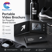 Superlieur Ultra Slim Portable, carte de visite vidéo LCD de 2,4 pouces, format carte de crédit, pour la promotion de marques de luxe
