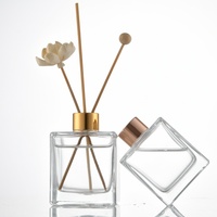 Décoration d'intérieur personnalisée, flacon diffuseur d'arômes en verre transparent avec bouchon givré, 50 ml, 100 ml, 200 ml, huile essentielle parfumée, écologique