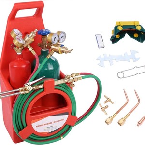 Kit de chalumeau de soudage portable, outil de soudage et de découpe oxyacétylénique avec régulateurs et tuyaux pour usage industriel - Product Image 4