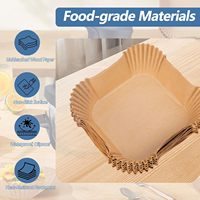 Feuilles de cuisson jetables pour friteuse à air, 50 pièces, en papier sulfurisé, compatibles avec les friteuses à air de 4 pintes et 6 tasses, accessoires de cuisine
