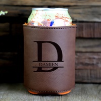 Refroidisseurs de canettes de bière en mousse EVA personnalisée, cuir PU, cadeaux pour enterrement de vie de garçon, logo gravé au laser