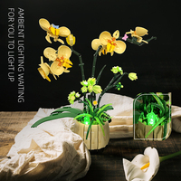 Bouquet de fleurs d'orchidées en bonsaï, modèle de plantes en bonsaï, blocs de construction pour adultes, ensemble de blocs de construction, décoration, cadeau, jouet