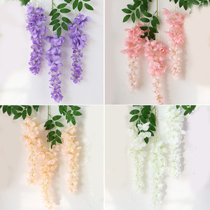 Artificial Realistic Handmade Silk Wisteria Flower Hanging Vine <strong>Decoration</strong> Wedding Long <strong>Branch</strong> Wholesale - Product Image 2