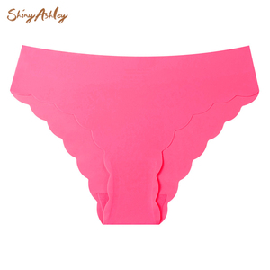 <span class=keywords><strong>Culottes</strong></span> Grande Taille Bord Ondulé Taille Basse Respirantes en Nylon Soie Glacée Invisibles Sans Couture pour Femmes - Product Image 2