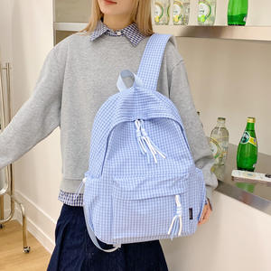 Factory Wholesaler Nylon <b>Backpack</b> for Student Single Color Plaid <b>Backpack</b> with Special Zipper <b>Backpack</b> - Product Image 2