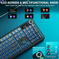 Clavier de jeu mécanique sans fil AULA F108 PRO RGB avec écran et bouton, clavier pleine grandeur avec batterie 8000mAh