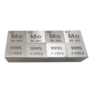 للبيع مكعبات عناصر معدنية من الموليبدينوم ذات نقاء عالية 99.95% مقاس 10 × 10 × 10 مم