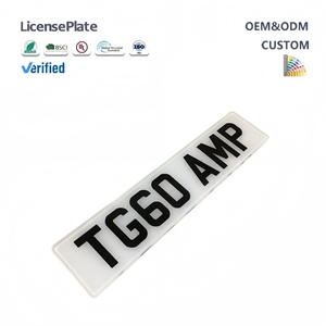 Letras de Gel 3D Personalizables, Números Acrílicos 4D, Placa de Matrícula de Coche en Blanco, Película Reflectante Amarilla y Blanca con Servicio de Corte - Product Image 1