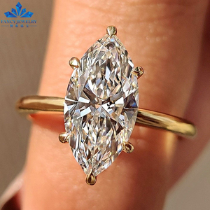 Bague de fiançailles artisanale en or massif 18 carats avec diamant de laboratoire taille marquise certifié IGI <span class=keywords><strong>pour</strong></span> femme - Product Image 2