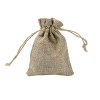 Grande Promotion, Petit Sac Cadeau Écologique en Lin, Jute et Toile de Jute, à Cordon, Avec Logo Personnalisé Imprimé et Corde de Chanvre