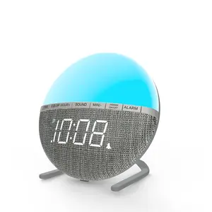 Hot New Design 8 Sounds Alarm Clocks For Kids Clock Digital Display Alarm Clock Dimming Led Mood