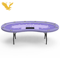 Luckyh — Table de Poker à jambes pliantes facilement, prix d'usine, éclairage Led, Table de jeu Texas, Poker, facile à plier, personnalisé, 96 pouces