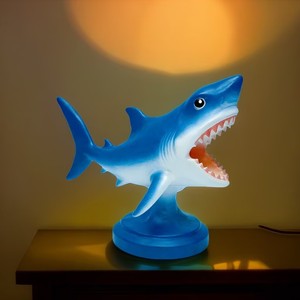 Great White Shark Night Light Desktop Decoration <b>USB</b> Plug In Animal Statue Modern Style Birthday Gift - Product Image 1