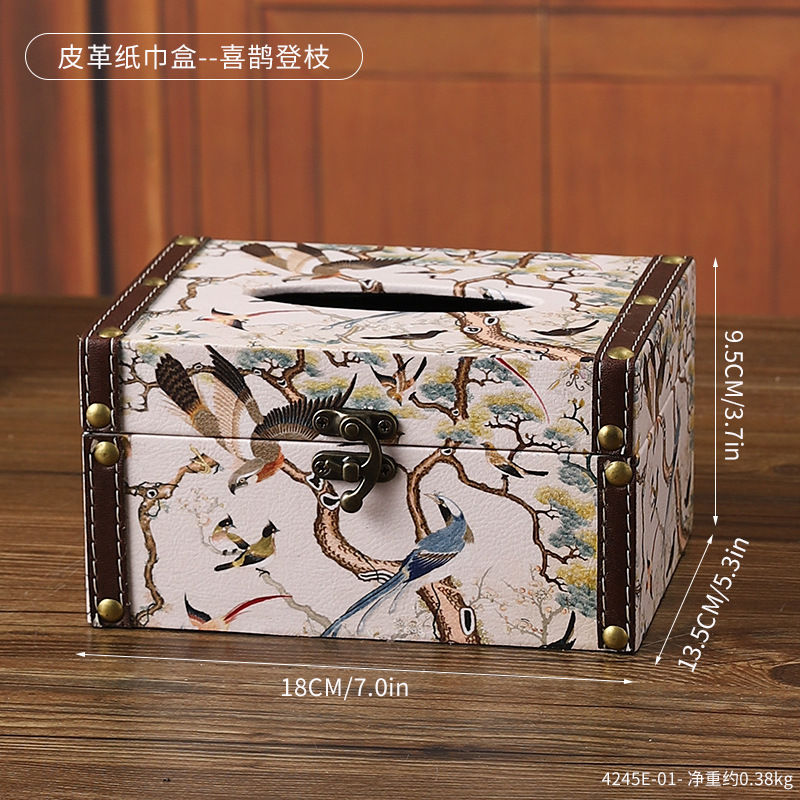 กล่องทิชชู่หนัง 4245E-01 - นกกาบนกสาขา
