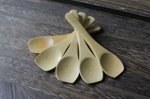 Mini cuchara de bambú para niños con diseño de Parte delantera plana para acampar al aire libre - Product Image 5