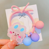 Élastique à cheveux Ours de dessin animé, Bandeau mignon en plastique, Accessoires pour cheveux pour petites filles, Style doux, Coiffure pour queue de cheval, Fête