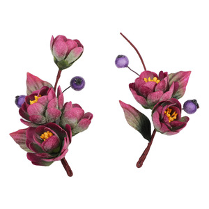 Nuevo diseño original, hecho a mano, estilo antiguo, cheongsam floral de terciopelo sintético morado, maquillaje Hanfu y accesorios para el cabello, Hanfu - Product Image 5