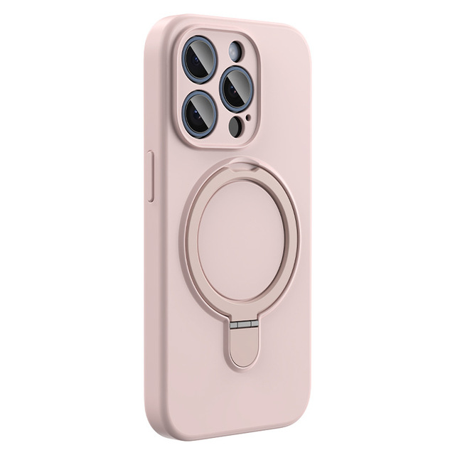 For iPhone 15 Case Silicone Cover with Invisible Kickstand Magnetic Charging Mobile Phone Case for iPhone 15 Pro MAX 14 13 12