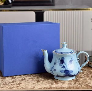 Luxury Minimalist Porcelain Coffee & <b>Tea</b> <b>Set</b> with Blue Decal Eco-Friendly High Quality - Product Image 2