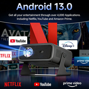 Mini Portable LED Android 11 <b>Projector</b> 720 HD <b>4K</b> Decoding Dual WiFi Electric Focus Home Theater - Product Image 2