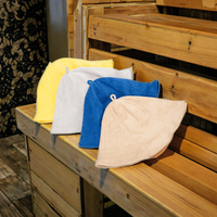 Chapeaux en tissu éponge en coton de style japonais avec logo personnalisé pour sauna pour hommes de haute qualité avec crochet