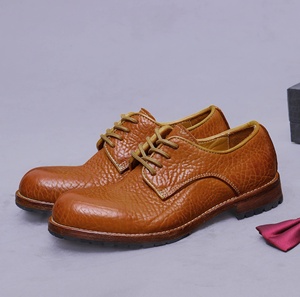 Zapatos de Cuero Genuino Nuevos, con Punta Redonda, Casuales, con Suela Gruesa, de Charol, para Traje, Boda, Zapatos de Cuero para Hombre - Product Image 3