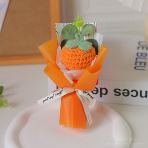 Ramo di girasole all'uncinetto giallo-marrone ad alto impatto visivo, all'ingrosso, mini ornamento floreale in lana lavorato a maglia, per San Valentino e Capodanno - Product Image 6