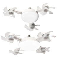 Ventilador de Techo Universal con Luz LED y Control Remoto, Ventilador de Techo Silencioso con 3 Velocidades para Comedor, Dormitorio, Sala de Estar
