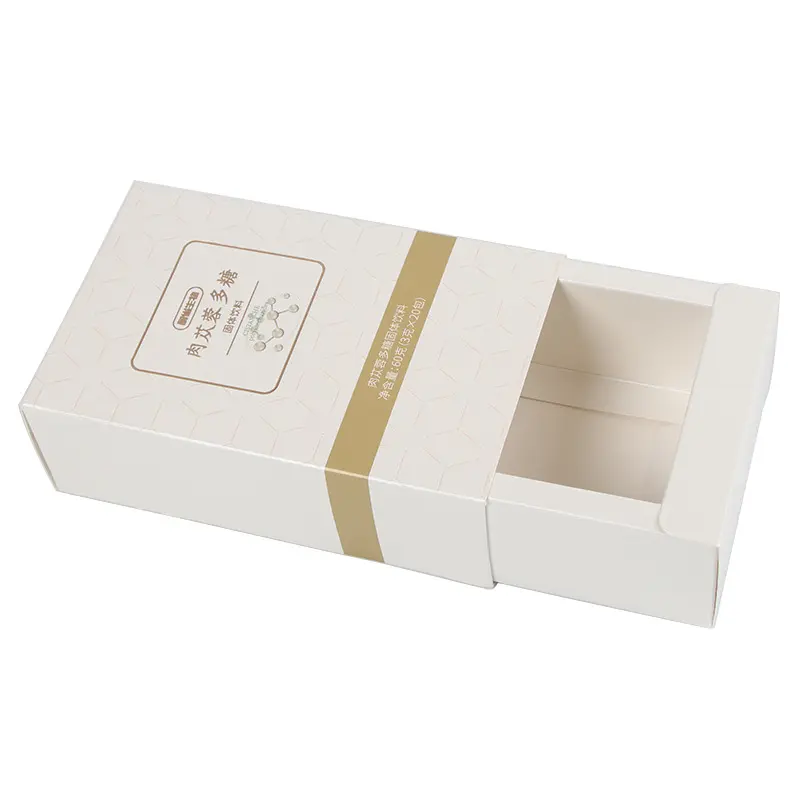 Individuelle Karton-Folder prägende luxuriöse gedrinkschachteln mit Rose-Gold-Logo weißer Karton faltbar Schublade