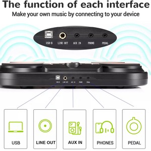 Portable Tabletop Electronic <b>Drum</b> Pad 7 Pads Built In Speaker Digital Electric <b>Drum</b> Kit MIDI Recording Percussion Instrument - Product Image 3