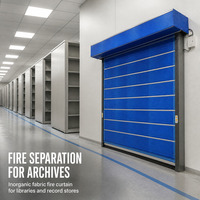 Porte coupe-feu enroulable en tissu inorganique pour centre logistique, atelier, entrepôt, centre commercial, classement anti-incendie