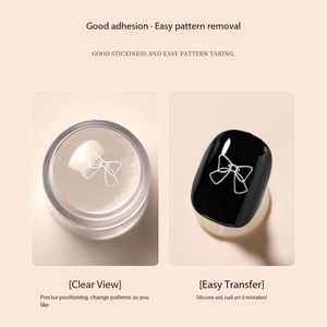 Poinçon à ongles en silicone français avec tête transparente, outil d'impression pour nail art - Product Image 2