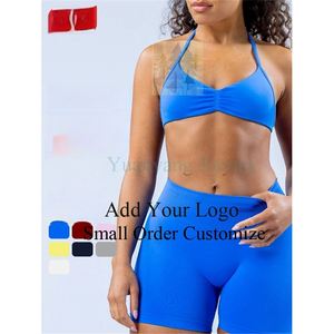 New Spring <strong>Summer</strong> Nude Feel Yoga Shorts Two-Piece Set Fitness Running Quick Drying Sports Yoga Women Suit - Product Image 3