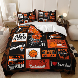 Thoải Mái Polyester Vải Thể Thao Bóng Rổ Chàng Trai Bộ Đồ Giường Set Teen Duvet Cover Set - Product Image 1