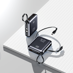 พาวเวอร์<span class=keywords><strong>แบ</strong></span>งค์พกพา 10000mAh ชาร์จไร้สาย หน้าจอ LED ชาร์จเร็ว พอร์<span class=keywords><strong>ต</strong></span> USB คู่ + Type-C พร้อมสายใน<span class=keywords><strong>ต</strong></span>ัว ความจุสูง - Product Image 1