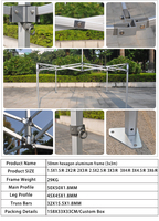 Tente pliante 3x6m carrée avec structure en aluminium, cadre de remplacement pour tente